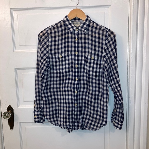 Denim & Supply Ralph Lauren Navy Plaid Shirt​ - Picture 2 of 10